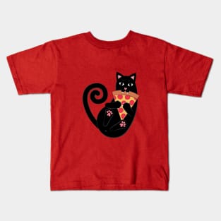 Pepperoni Pizza Cat Kids T-Shirt